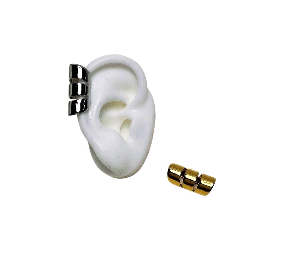 Ear cuffs ατσάλι ασημί και χρυσό